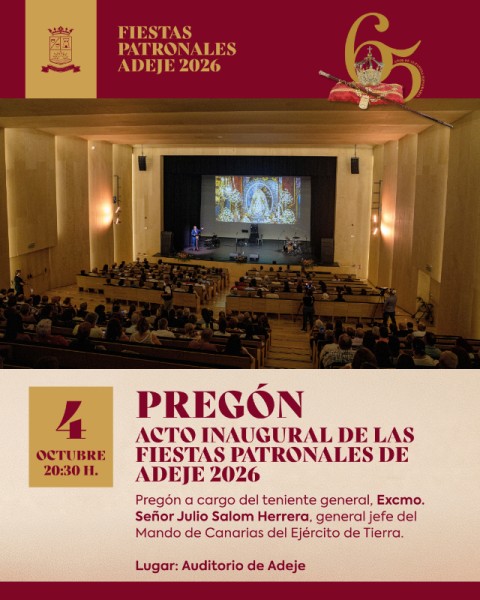 Preg&oacute;n - Acto Inaugural de las Fiestas Patronales de Adeje 2026